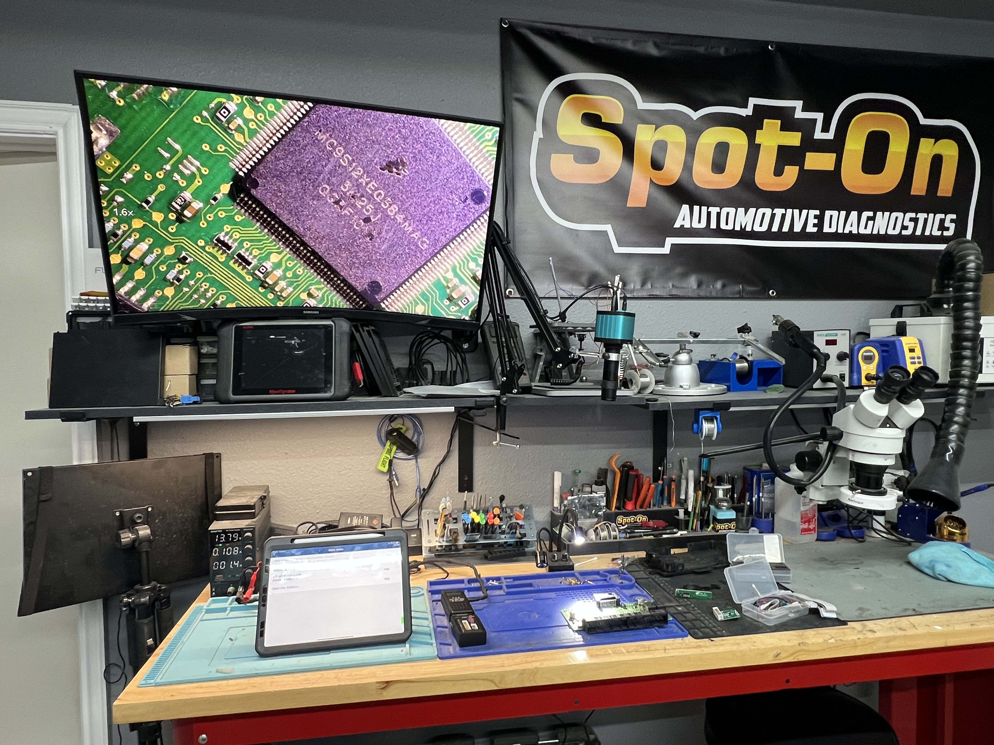 Spot-On Automotive Diagnostics workshop bench